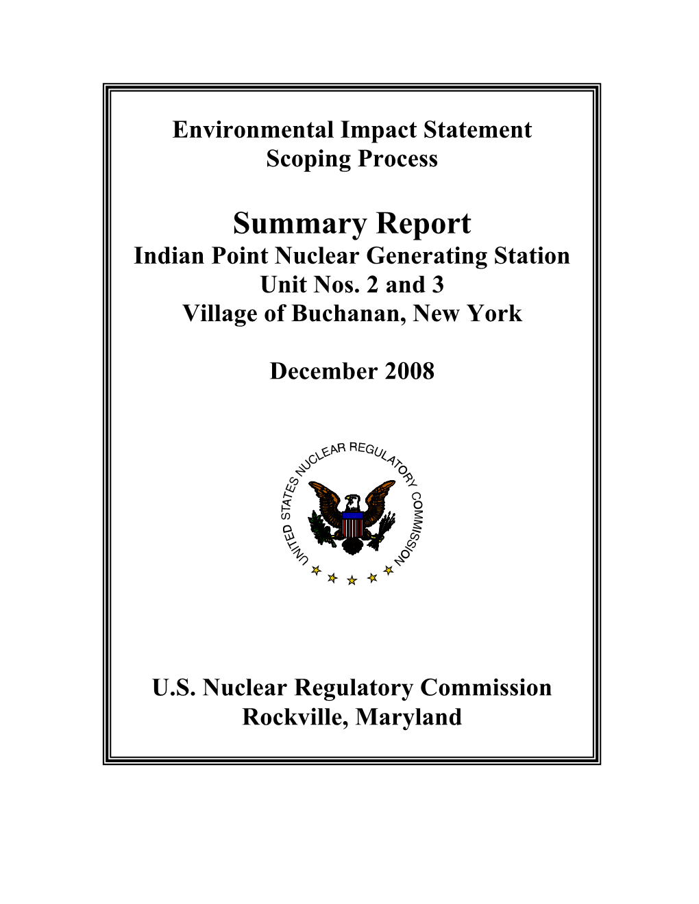 Indian Point, Units 2 & 3, Environmental Impact Statement