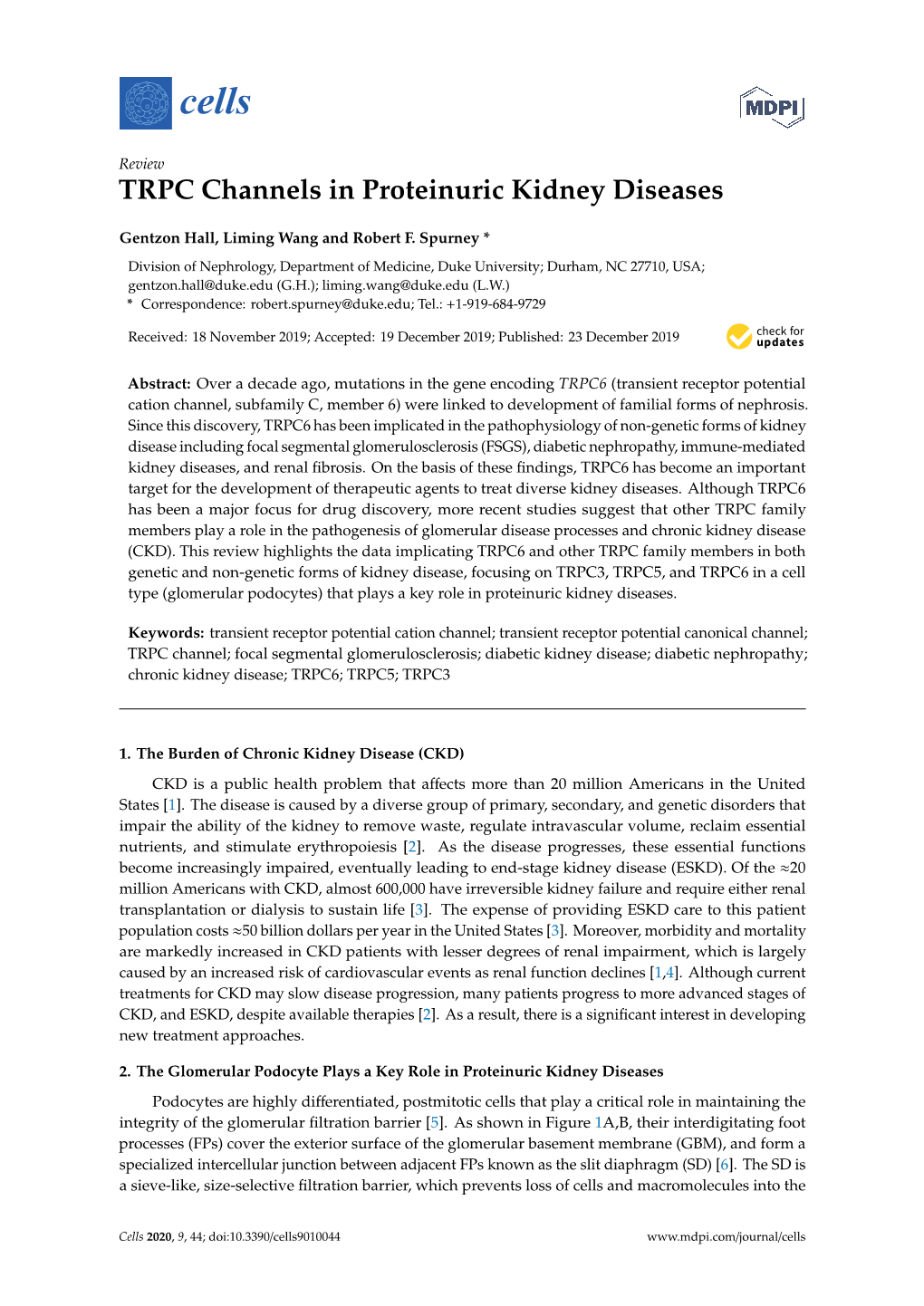 TRPC Channels in Proteinuric Kidney Diseases