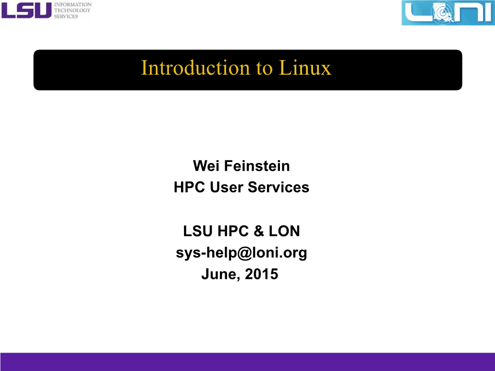 Introduction to Linux