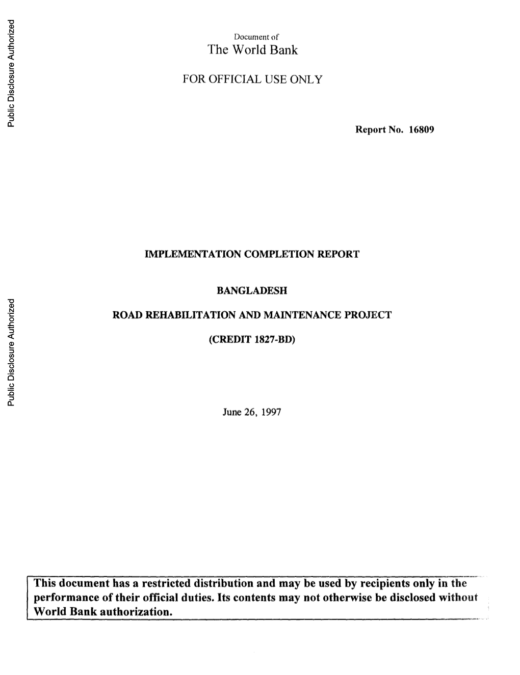 World Bank Document