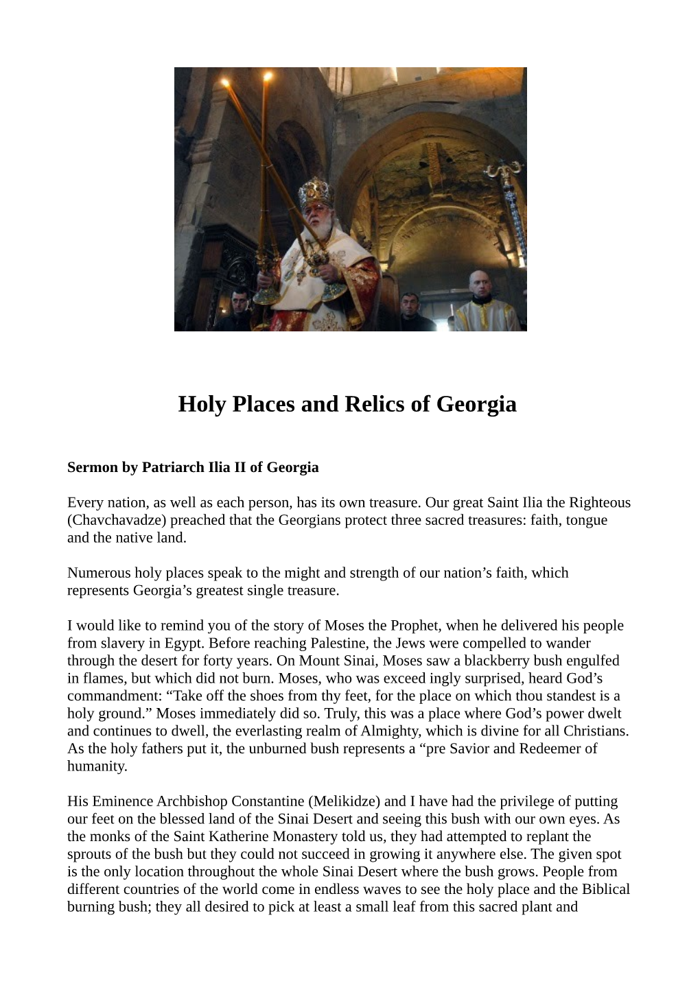 Holy Places and Relics of Georgia