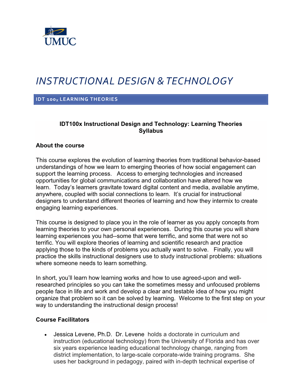 Instructional Design & Technology