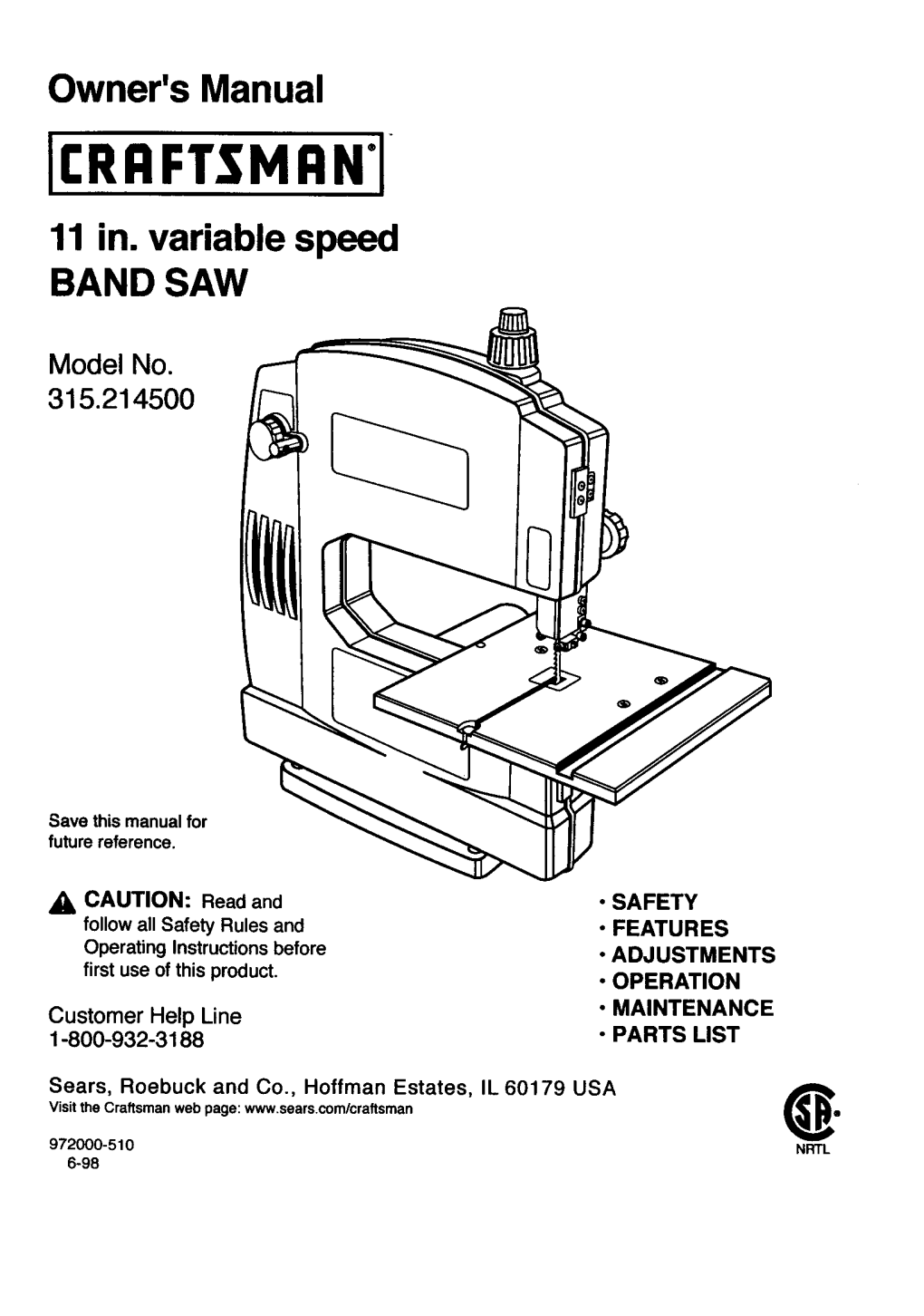 11 In. Variable Speed BAND SAW