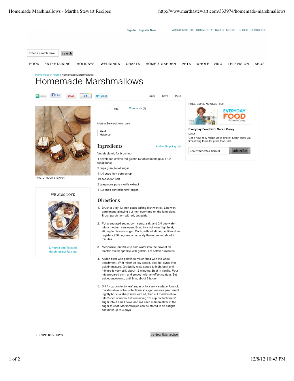 Homemade Marshmallows - Martha Stewart Recipes