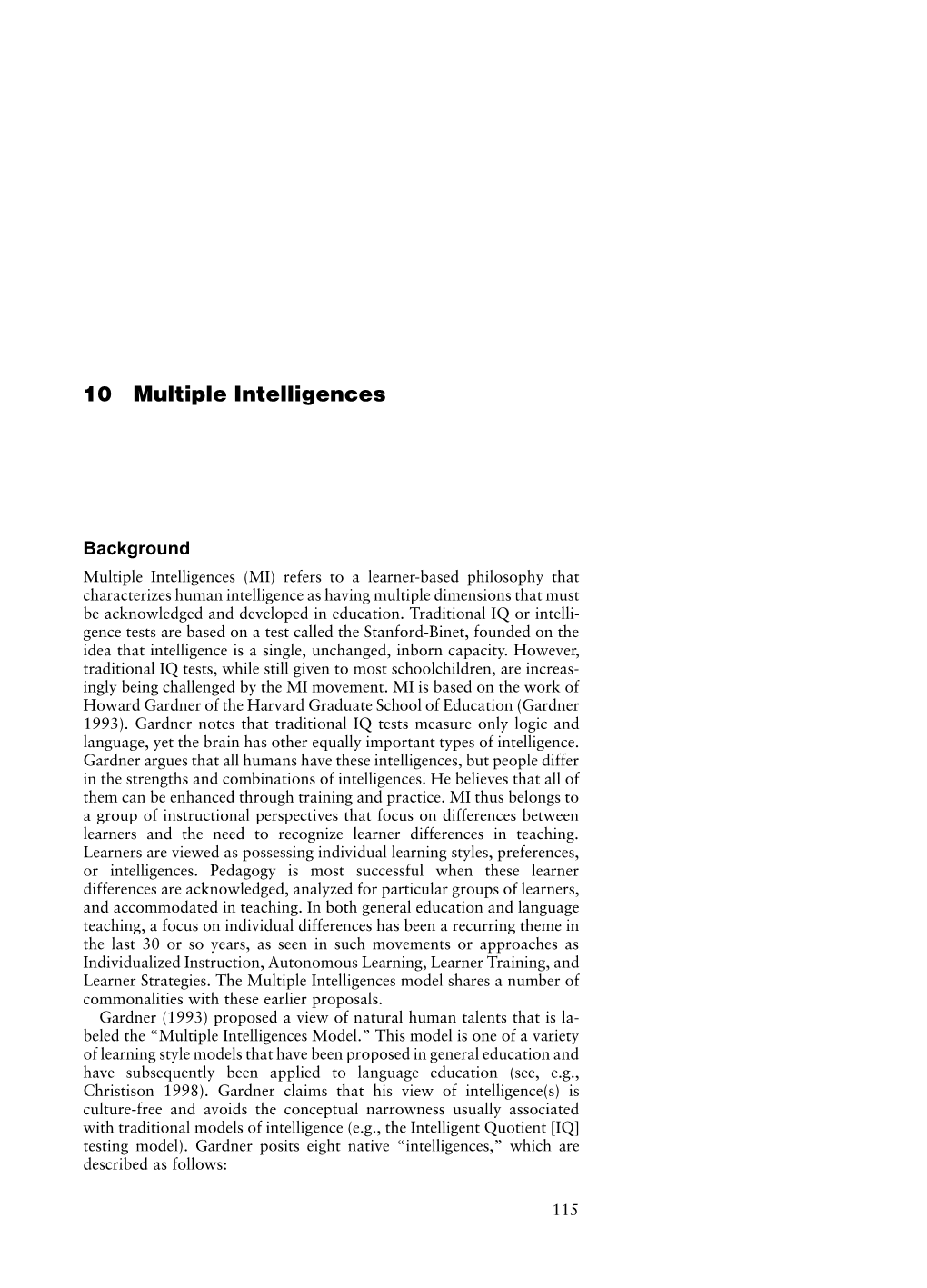 10 Multiple Intelligences