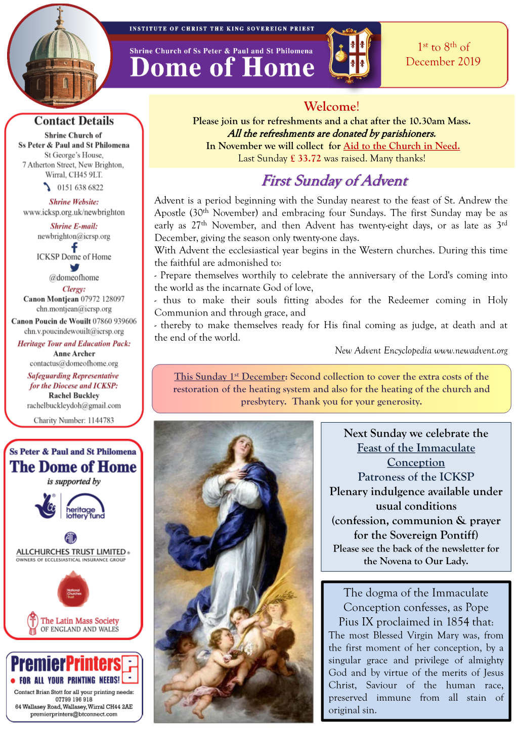 Newsletter for the Novena to Our Lady