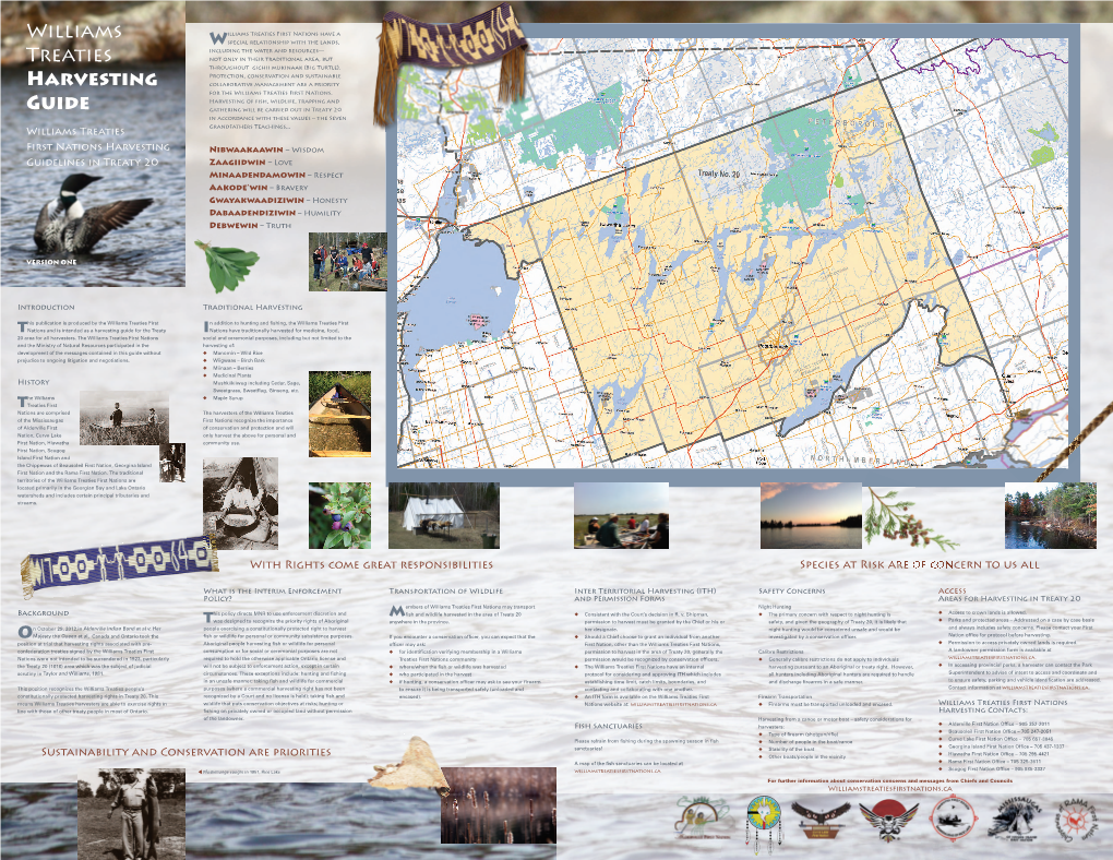 Harvesting Guide for the Treaty Inations Have Traditionally Harvested for Medicine, Food, 20 Area for All Harvesters