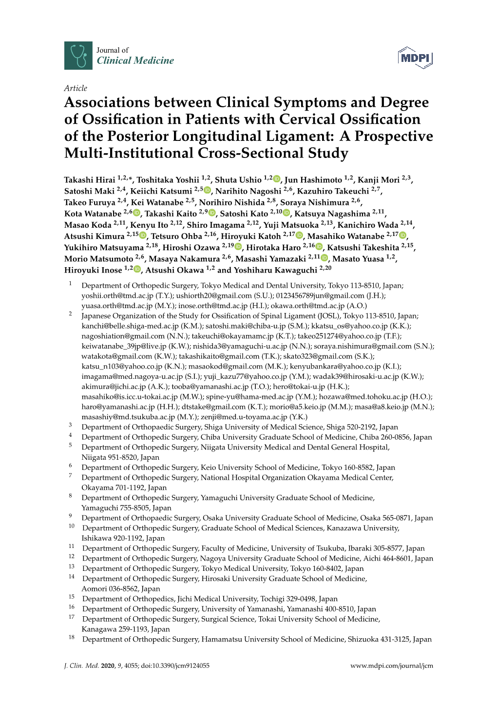 Associations Between Clinical Symptoms and Degree Of