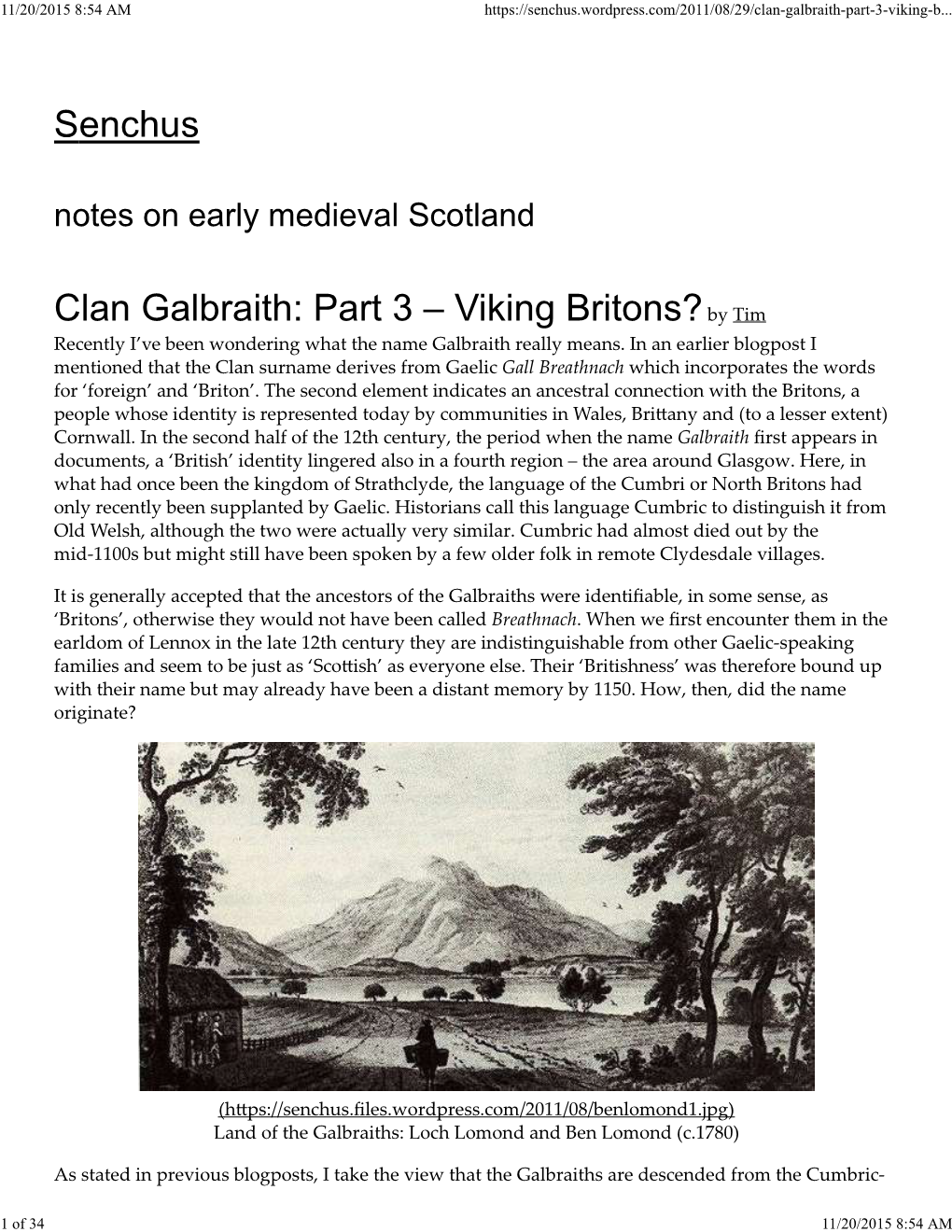 Senchus Clan Galbraith: Part 3 – Viking Britons?By