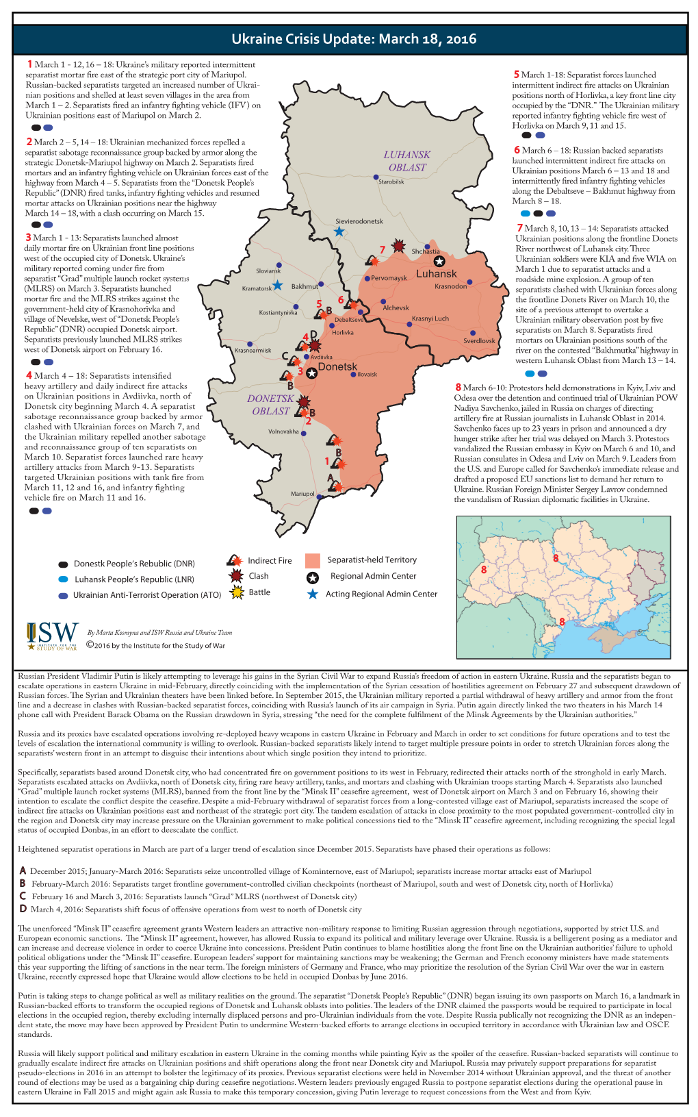 Ukraine SITREP 20160318