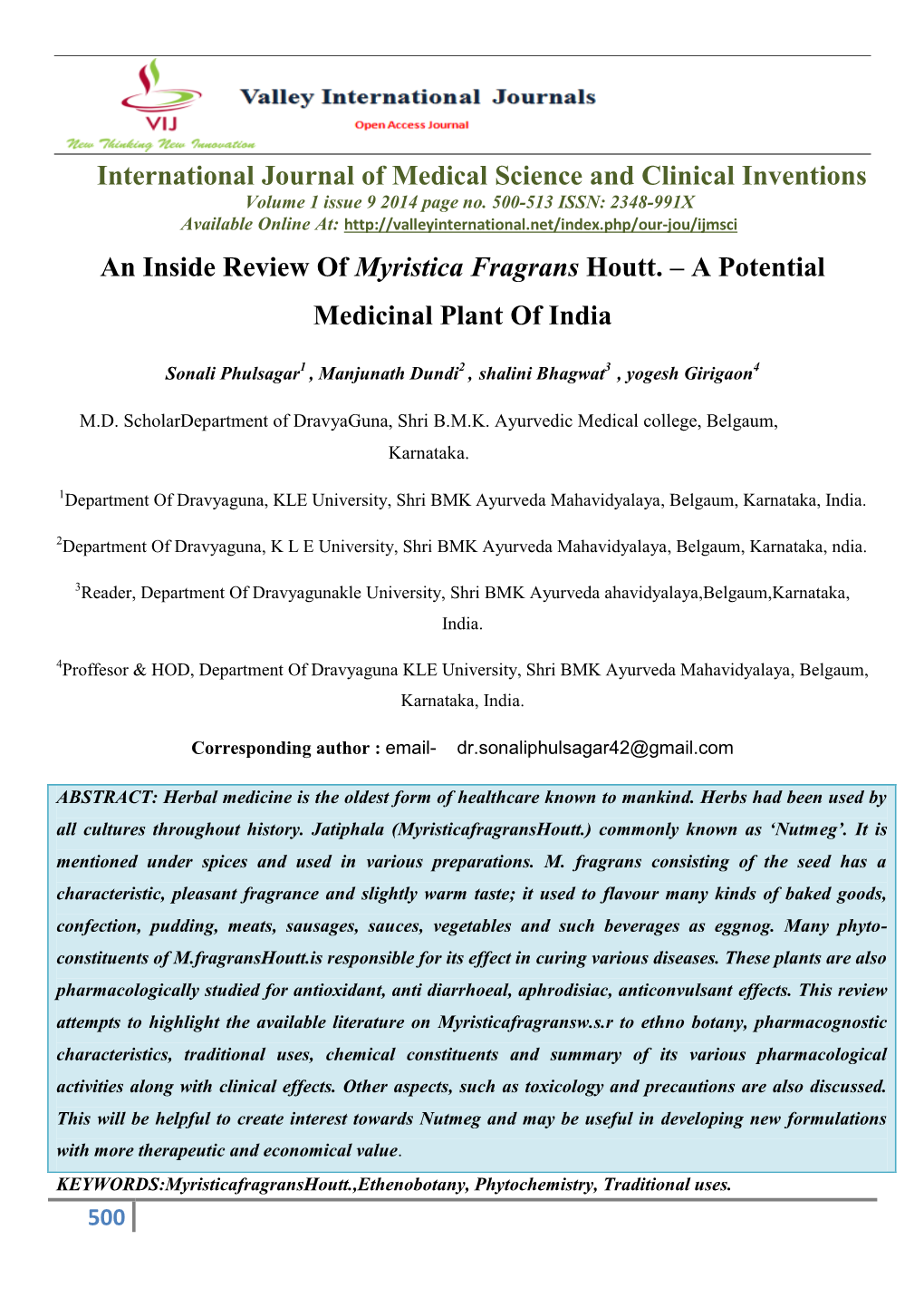 International Journal of Medical Science and Clinical Inventions An