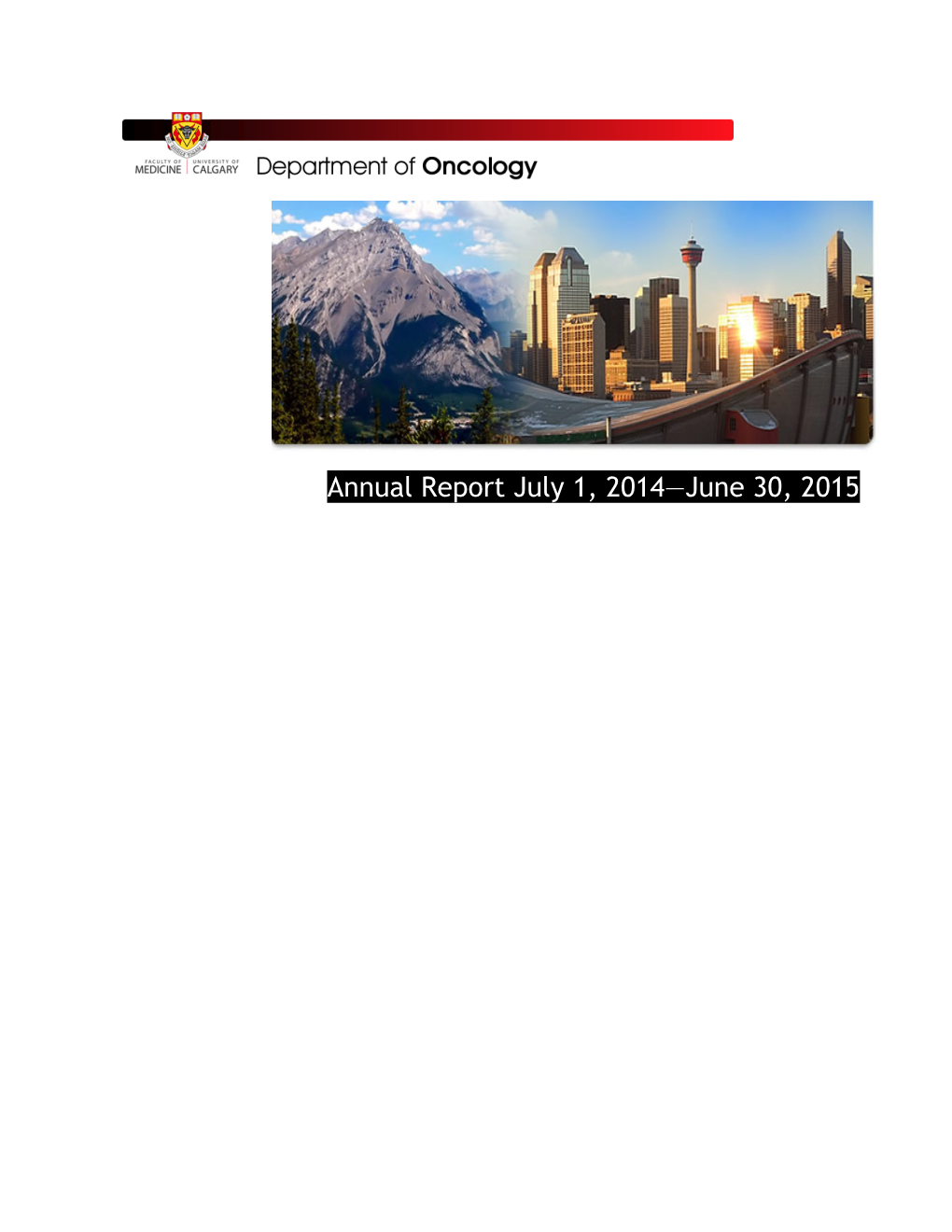 Annual Report July 1, 2014—June 30, 2015