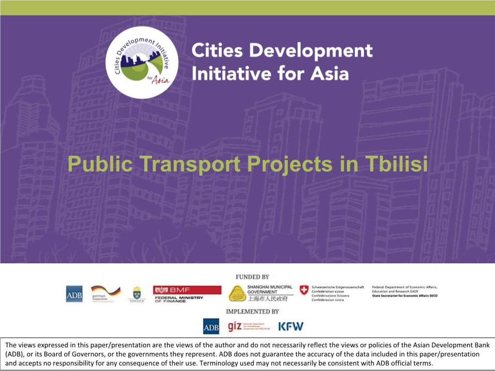 Public Transport Projects in Tbilisi