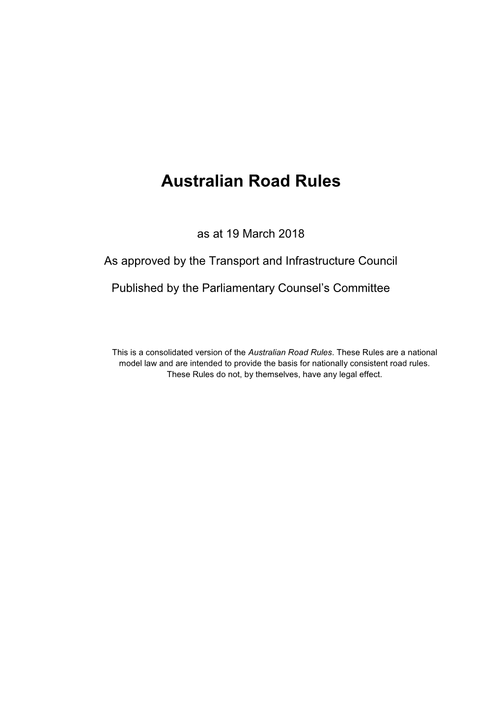 Australian Road Rules