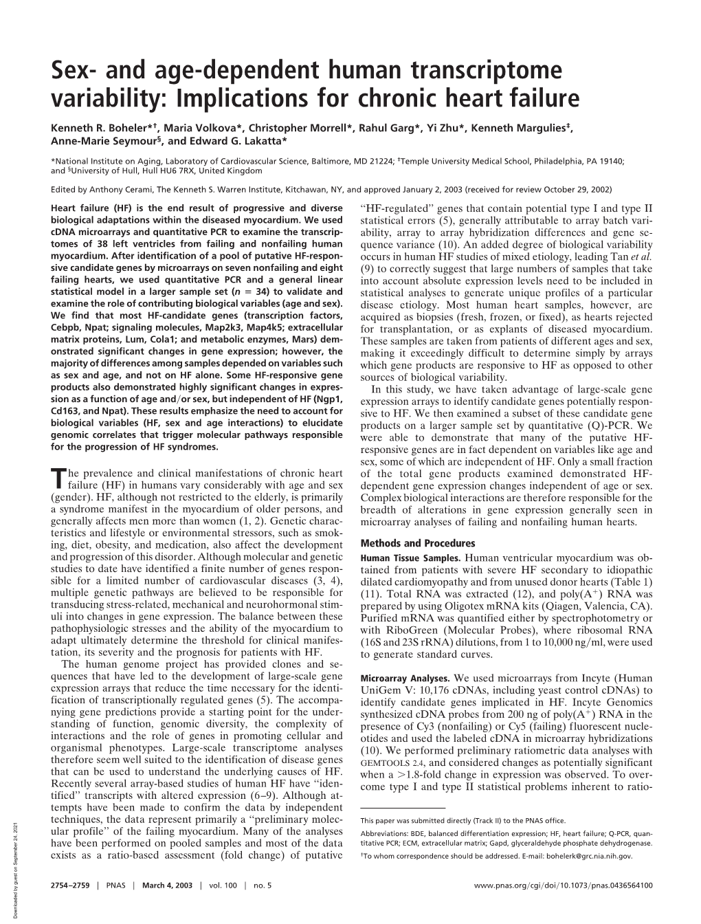 And Age-Dependent Human Transcriptome Variability: Implications for Chronic Heart Failure