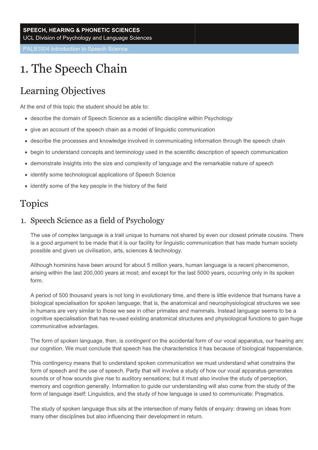 1. the Speech Chain
