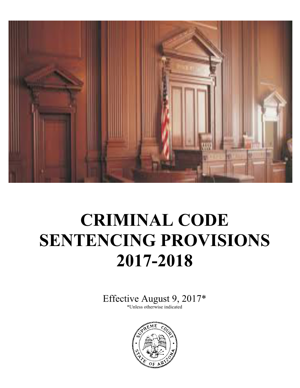 Criminal Code Sentencing Provisions 2017-2018