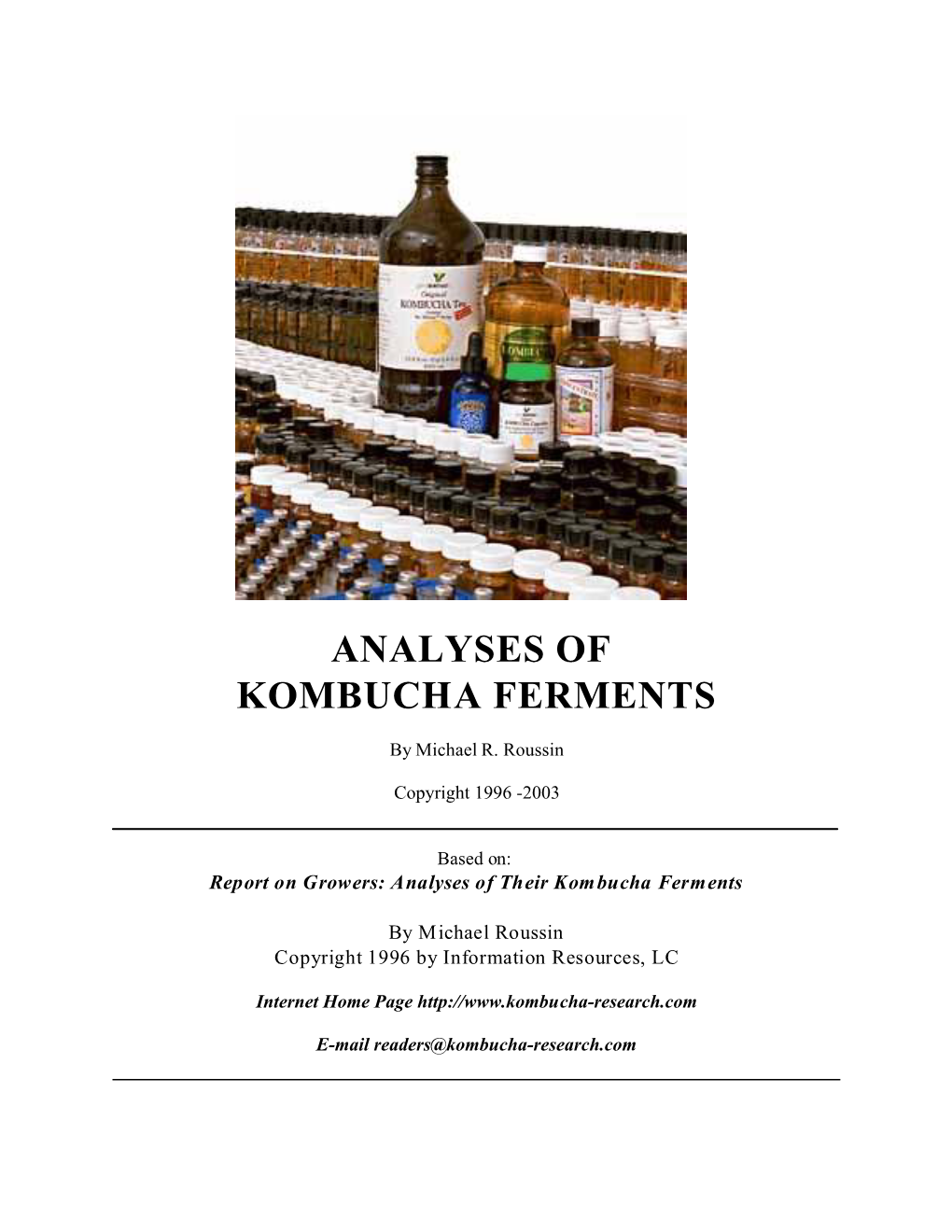 Analyses of Kombucha Ferments