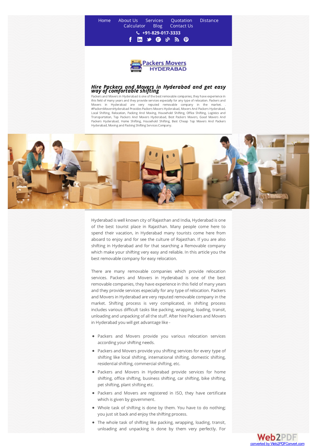 Hire Packers and Movers in Hyderabad and Get Easy Way Of