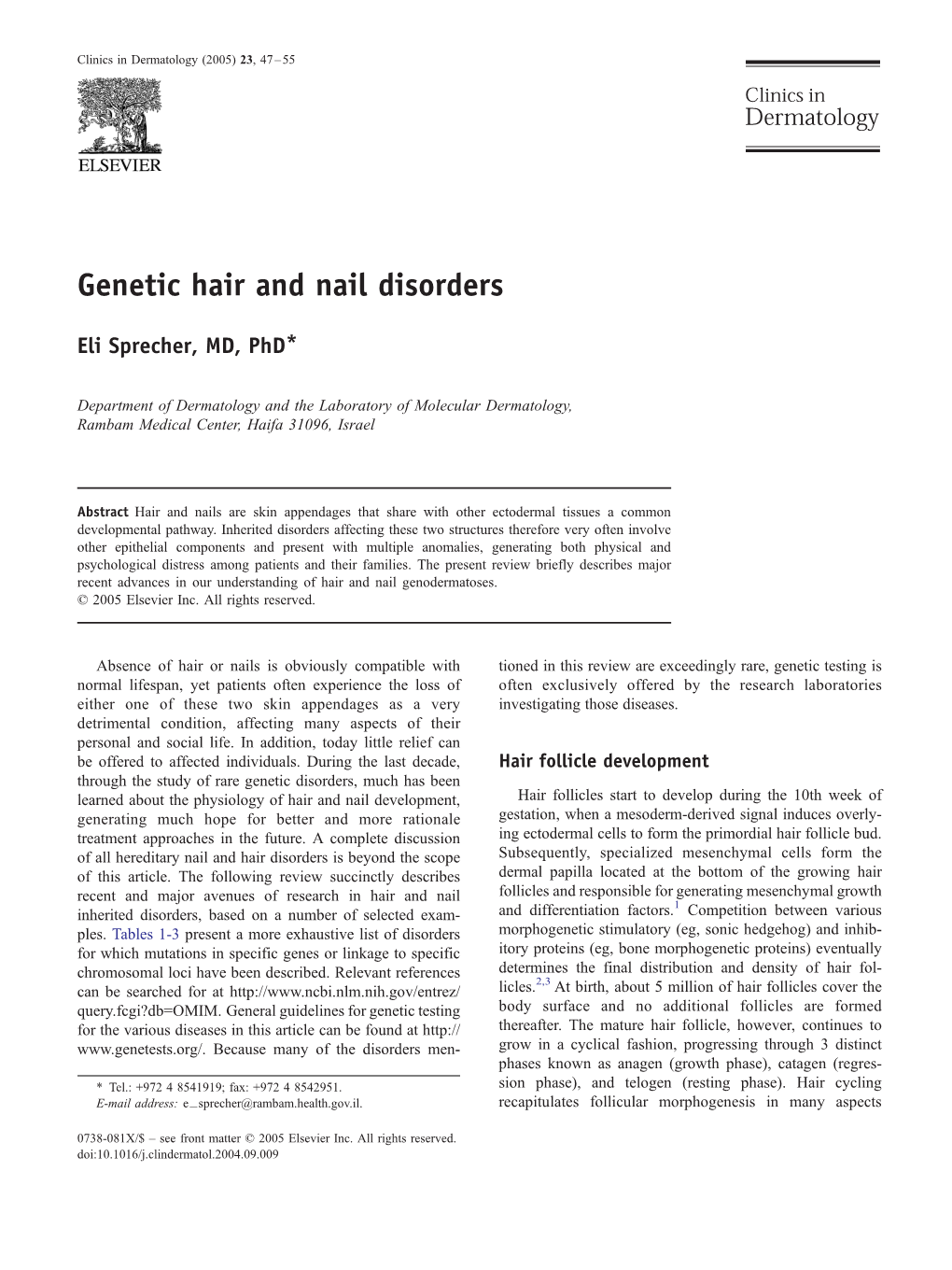 Genetic Hair and Nail Disorders
