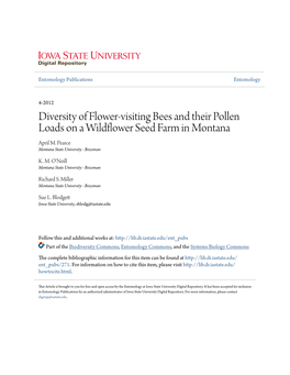 Diversity of Flower-Visiting Bees and Their Pollen Loads on a Wildflower Seed Farm in Montana April M