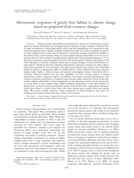 Idiosyncratic Responses of Grizzly Bear Habitat to Climate Change Based on Projected Food Resource Changes