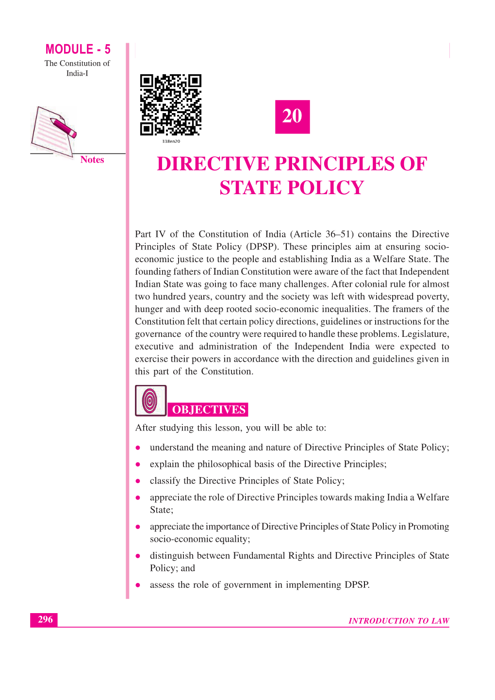 20 Directive Principles of State Policy