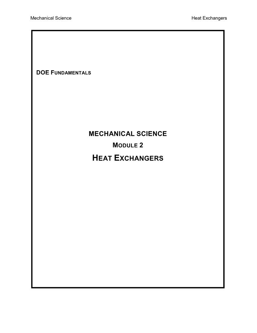 Mechanical Science Heat Exchangers