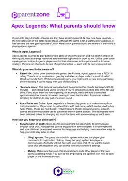 Apex Legends: What Parents Should Know