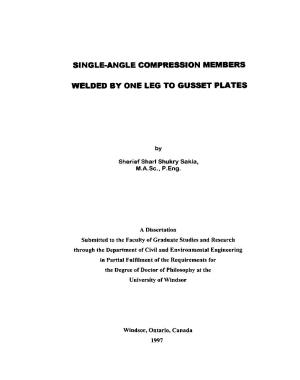 Single-Angle Compression Members Welded by One Leg to Gusset Plates