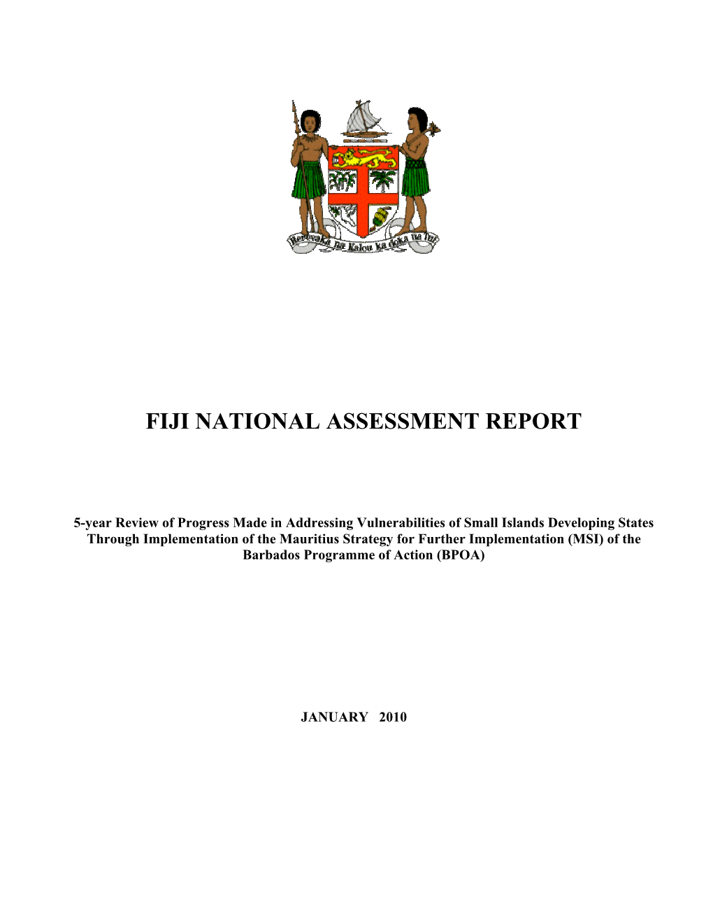 Fiji National Assessment Report