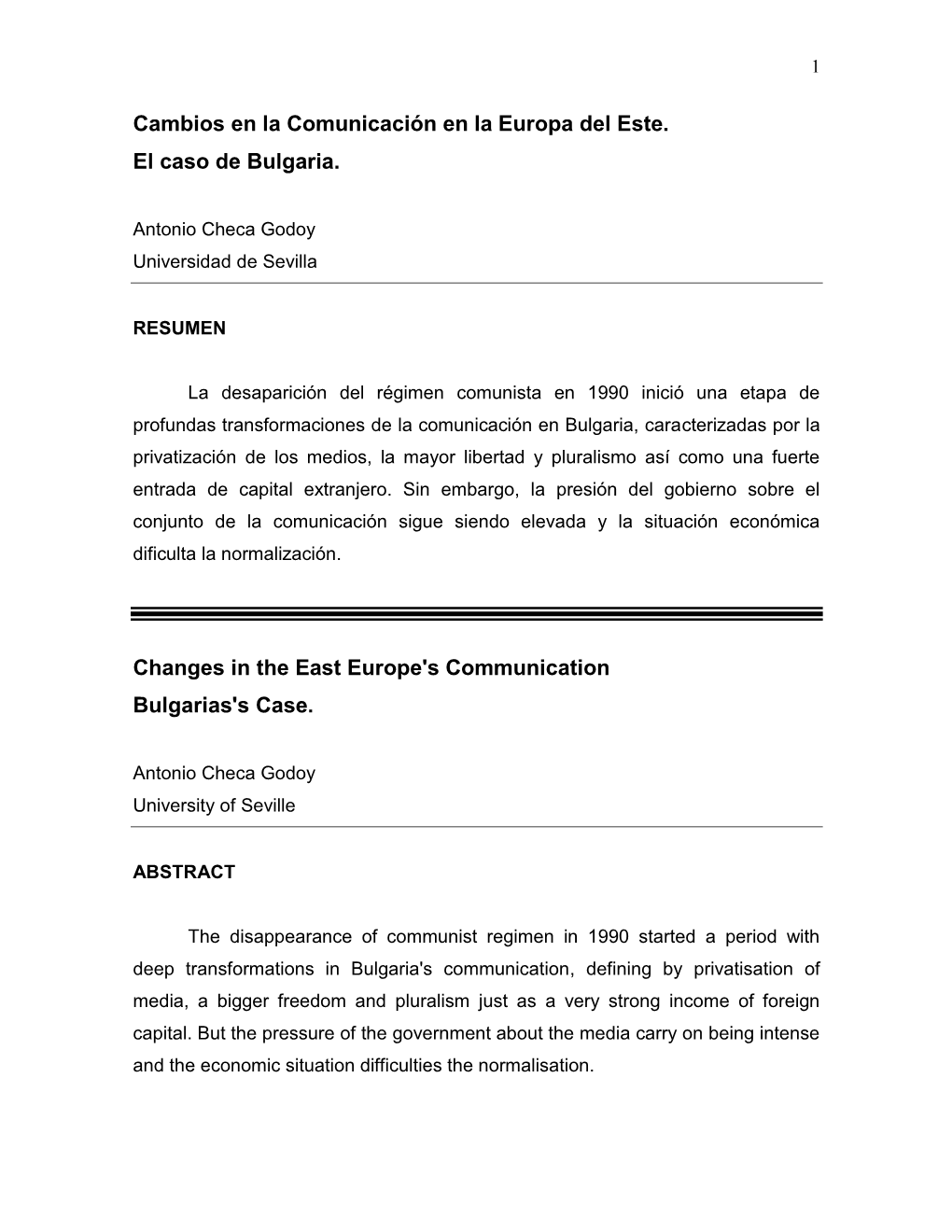 Cambios En La Comunicación En La Europa Del Este