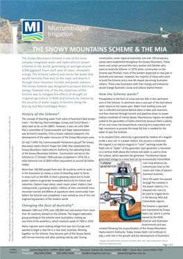 THE SNOWY MOUNTAINS SCHEME & the MIA Murrumbidgee Irrigation