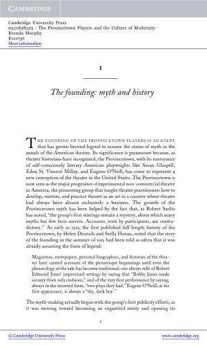 1 the Founding: Myth and History