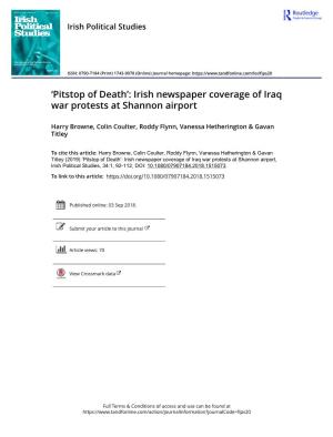 Irish Newspaper Coverage of Iraq War Protests at Shannon Airport