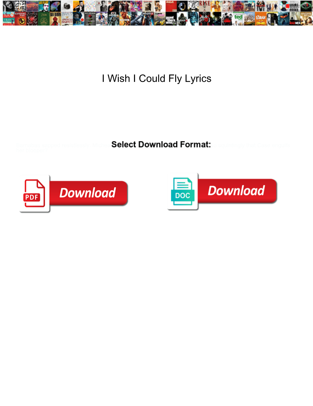 I Wish I Could Fly Lyrics