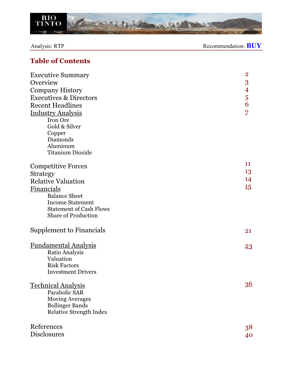 Table of Contents Executive Summary Overview Company History