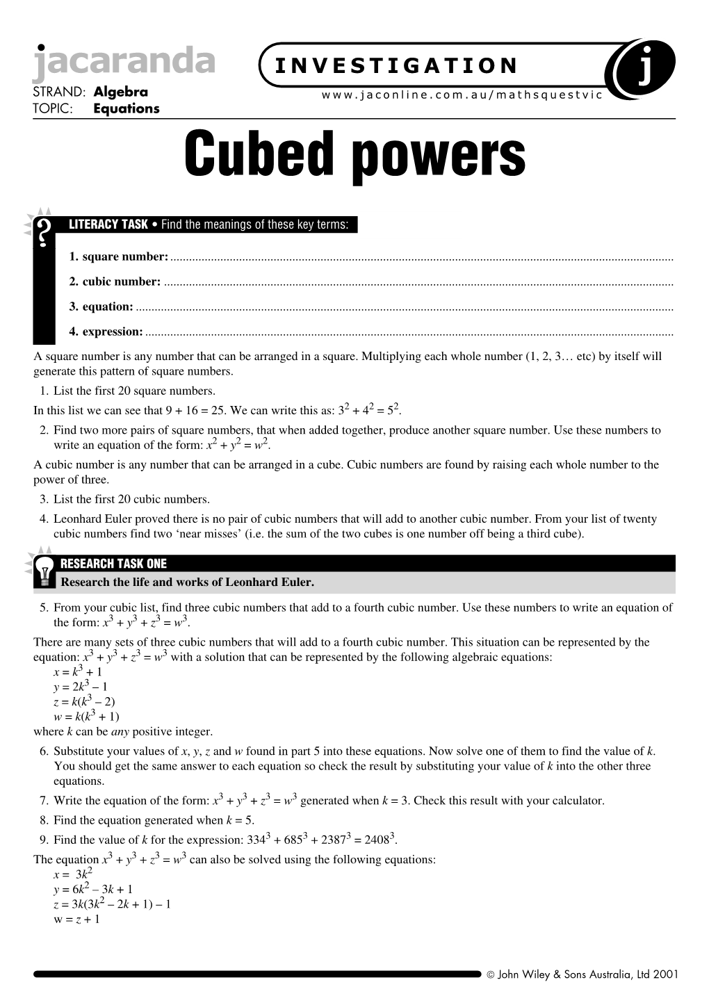 Cubed Powers