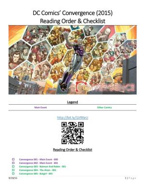 DC Comics' Convergence (2015) Reading Order & Checklist