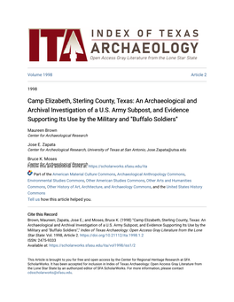An Archaeological and Archival Investigation of a U.S