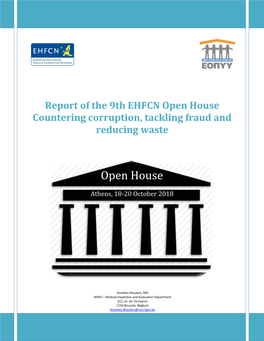 Report of the 9Th EHFCN Open House Countering Corruption, Tackling Fraud and Reducing Waste