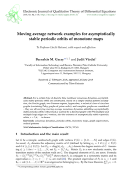 Moving Average Network Examples for Asymptotically Stable Periodic Orbits of Monotone Maps