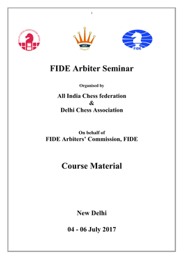 FIDE Arbiter Seminar Course Material
