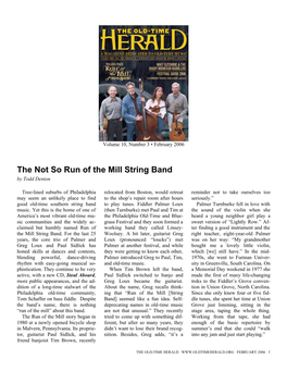 The Not So Run of the Mill String Band by Todd Denton