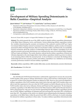 Development of Military Spending Determinants in Baltic Countries—Empirical Analysis