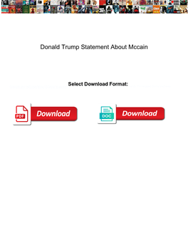 Donald Trump Statement About Mccain