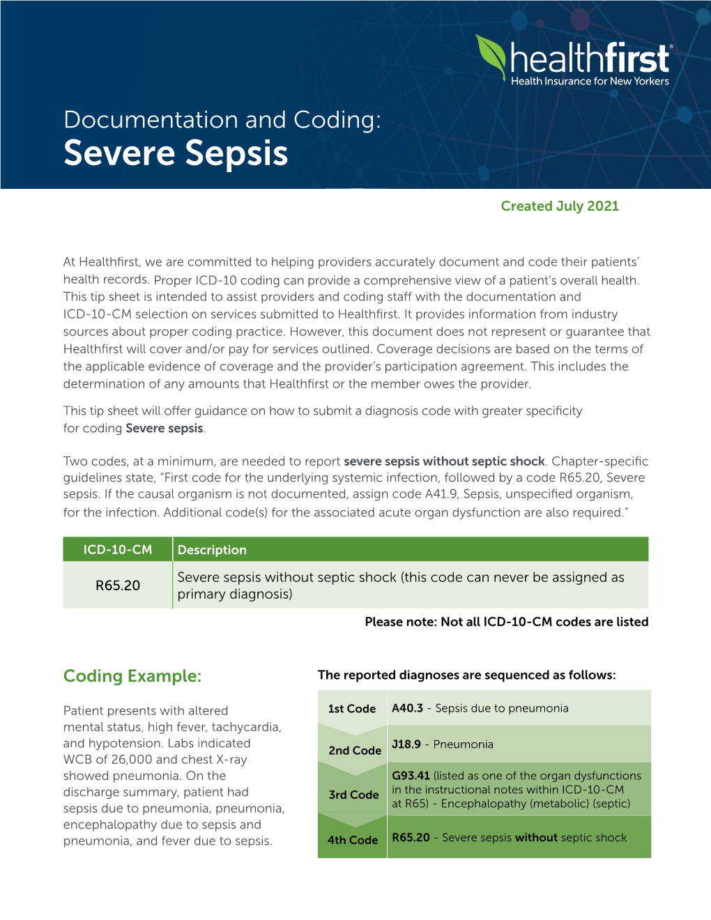 Documentation and Coding: Severe Sepsis