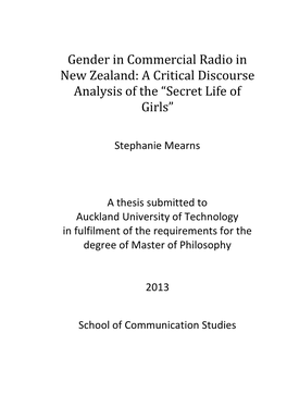 A Critical Discourse Analysis of the “Secret Life of Girls”