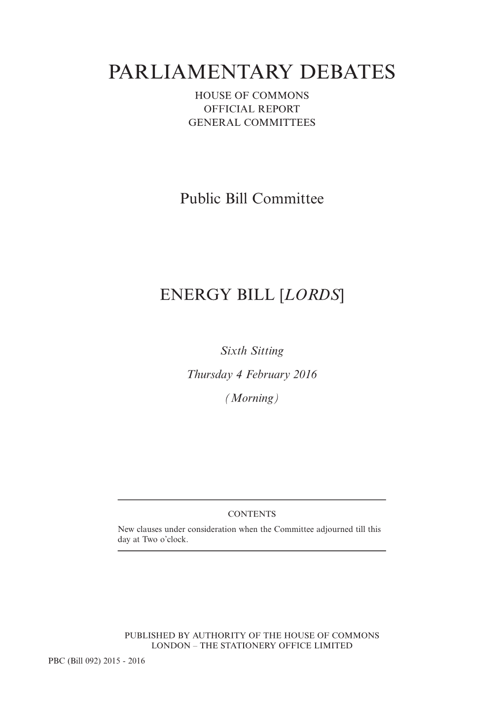 Parliamentary Debates House of Commons Official Report General Committees