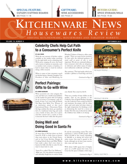 KITCHENWARE NEWS & HOUSEWARES REVIEW N SEPTEMBER 2013 N General News